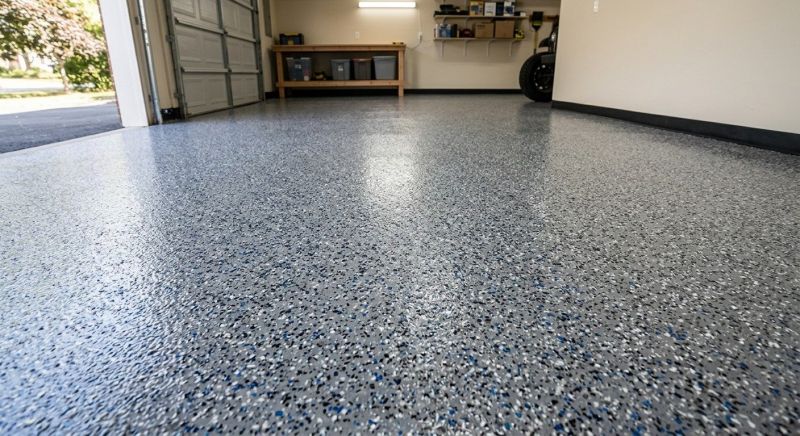 Speckled Garage Floor Painting in Alexandria, VA