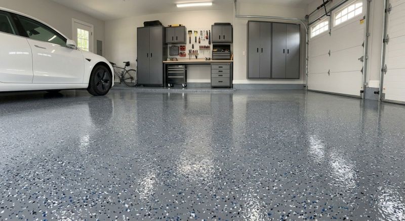 Speckled Garage Floor Painting in Fairfax, VA